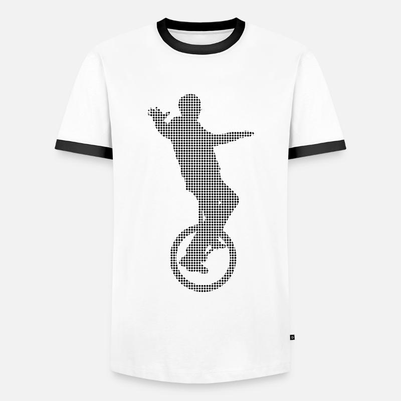 Einrad - Männer Kontrast-T-Shirt - Weiß/Schwarz