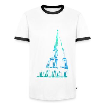 Sailing Sailboat Sailors - Men's Ringer Shirt - white/black - Front - AI Model Female 172 light (172cm) & AI Model Male 178 dark (178cm)