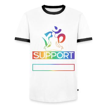 Chakraheilung Ganzheitliches Reiki - Männer Kontrast-T-Shirt - Weiß/Schwarz - Vorne - AI Model Female 172 light (172cm) & AI Model Male 178 dark (178cm)