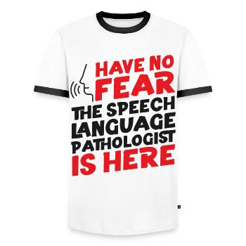 Speech Therapist Therapy Assistant - Männer Kontrast-T-Shirt - Weiß/Schwarz - Vorne - AI Model Female 172 light (172cm) & AI Model Male 178 dark (178cm)