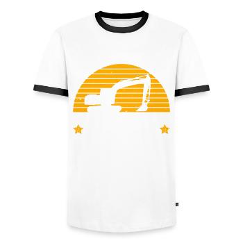 Vater Des Baggerfahrers Papa Des - T-shirt contrasté Homme - blanc/noir - Devant - AI Model Female 172 light (172cm) & AI Model Male 178 dark (178cm)