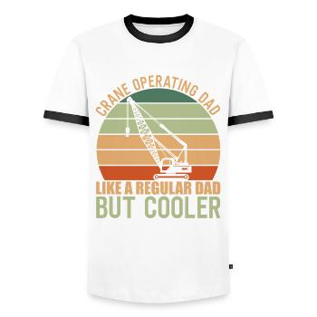 Kranfahrer Crane Operating Dad - Männer Kontrast-T-Shirt - Weiß/Schwarz - Vorne - AI Model Female 172 light (172cm) & AI Model Male 178 dark (178cm)