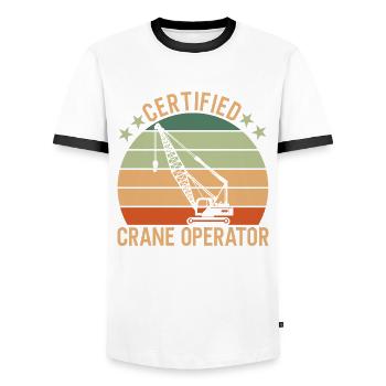 Kran Certified Crane Operator - Männer Kontrast-T-Shirt - Weiß/Schwarz - Vorne - AI Model Female 172 light (172cm) & AI Model Male 178 dark (178cm)