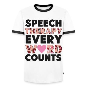 Speech Therapist Therapy Assistant - Men's Ringer Shirt - white/black - Front - AI Model Female 172 light (172cm) & AI Model Male 178 dark (178cm)