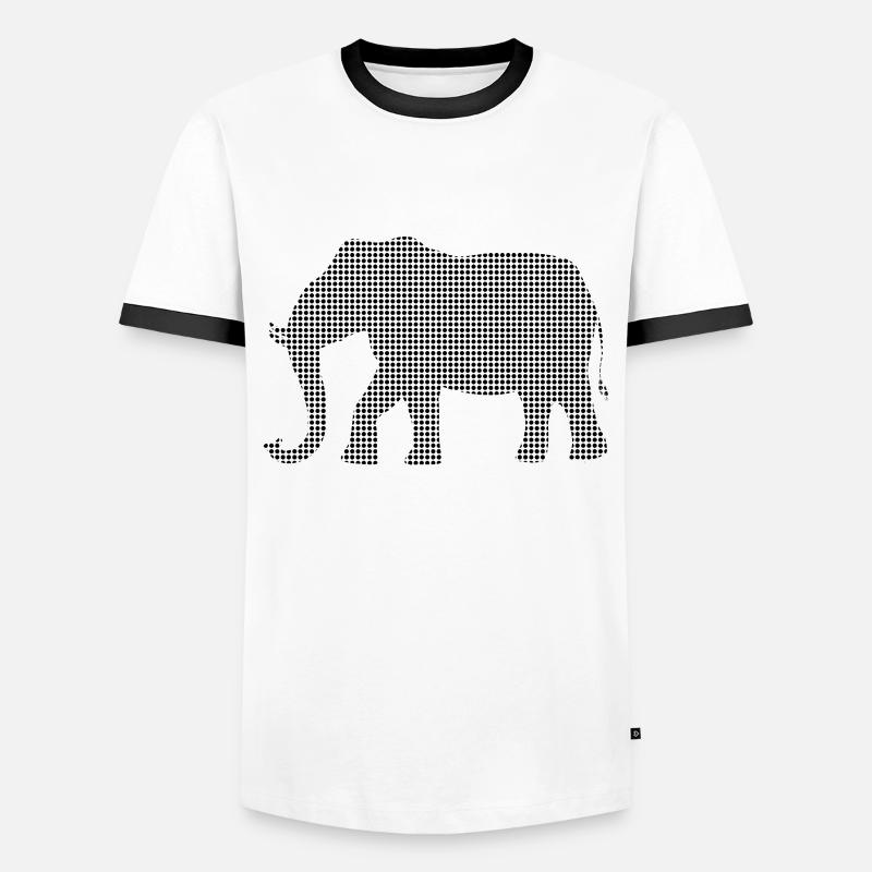 Elefant - Männer Kontrast-T-Shirt - Weiß/Schwarz