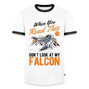 Falke Falkner Kestrel Falconry Falkner - Men's Ringer Shirt - white/black - Front - AI Model Female 172 light (172cm) & AI Model Male 178 dark (178cm)