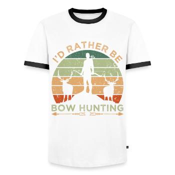 Rather Be Bow Hunting - Männer Kontrast-T-Shirt - Weiß/Schwarz - Vorne - AI Model Female 172 light (172cm) & AI Model Male 178 dark (178cm)