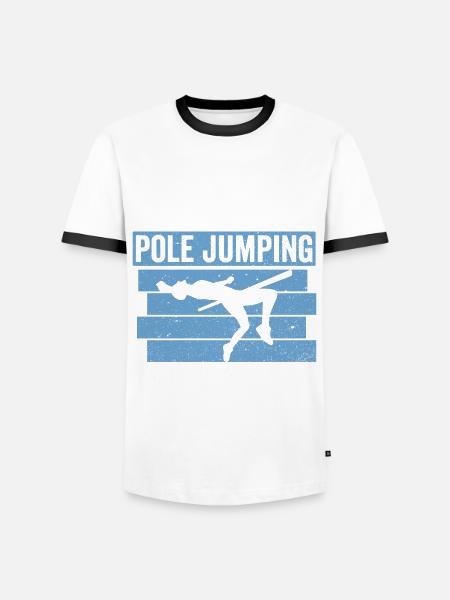 Stabhochspringer Stabhochspringen - Männer Kontrast-T-Shirt - Weiß/Schwarz