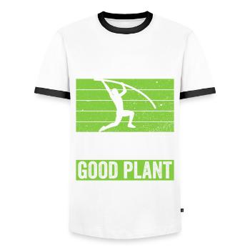Stabhochspringer Stabhochsprung - Männer Kontrast-T-Shirt - Weiß/Schwarz - Vorne - AI Model Female 172 light (172cm) & AI Model Male 178 dark (178cm)