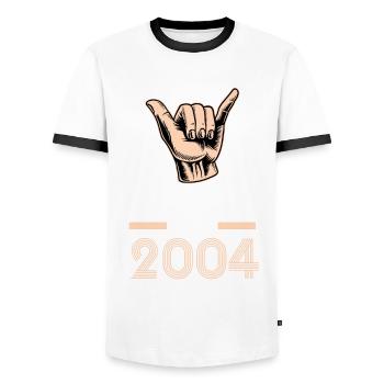 1905 19 Jahre Geburtstag - Männer Kontrast-T-Shirt - Weiß/Schwarz - Vorne - AI Model Female 172 light (172cm) & AI Model Male 178 dark (178cm)