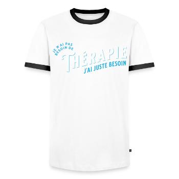 Surf Idée Cadeau Pour Surfeur Citation Humour - T-shirt contrasté Homme - blanc/noir - Devant - AI Model Female 172 light (172cm) & AI Model Male 178 dark (178cm)