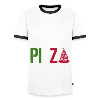 Pizza Pizzabäcker Pizzaolo - Men's Ringer Shirt - white/black - Front - AI Model Female 172 light (172cm) & AI Model Male 178 dark (178cm)
