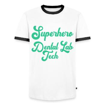 Zahntechniker Zahnlabor - T-shirt contrasté Homme - blanc/noir - Devant - AI Model Female 172 light (172cm) & AI Model Male 178 dark (178cm)