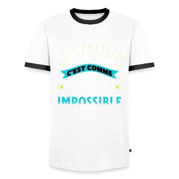 Cycliste Idée cadeau pour passionné vélo Cyclisme - T-shirt contrasté Homme - blanc/noir - Devant - AI Model Female 172 light (172cm) & AI Model Male 178 dark (178cm)