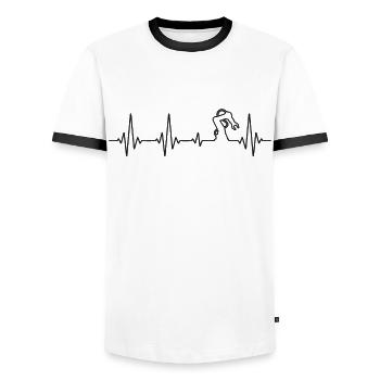 Ingénieur en robotique robotique Heartbeat - T-shirt contrasté Homme - blanc/noir - Devant - AI Model Female 172 light (172cm) & AI Model Male 178 dark (178cm)