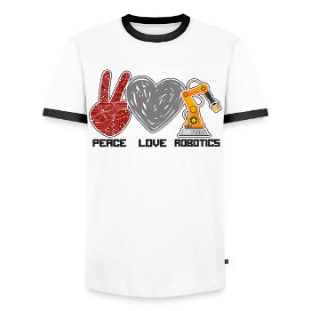 Ingénieur en robotique robotique femme - T-shirt contrasté Homme - blanc/noir - Devant - AI Model Female 172 light (172cm) & AI Model Male 178 dark (178cm)
