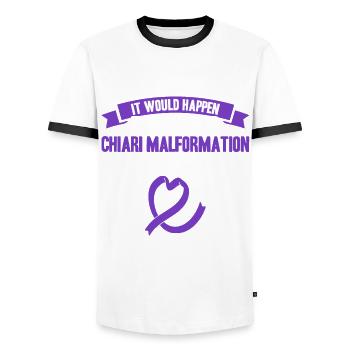 Chiari Malformation Fighter Chiari Malformation Be - T-shirt contrasté Homme - blanc/noir - Devant - AI Model Female 172 light (172cm) & AI Model Male 178 dark (178cm)