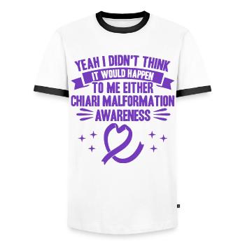 Chiari Malformation Fighter Chiari Malformation Be - T-shirt contrasté Homme - blanc/noir - Devant - AI Model Female 172 light (172cm) & AI Model Male 178 dark (178cm)