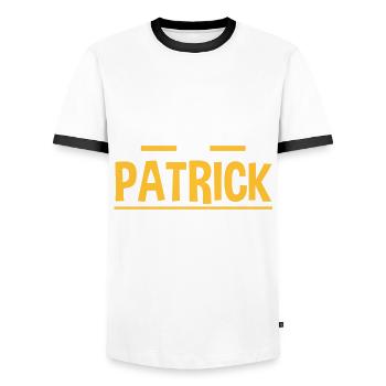 Patrick - Männer Kontrast-T-Shirt - Weiß/Schwarz - Vorne - AI Model Female 172 light (172cm) & AI Model Male 178 dark (178cm)