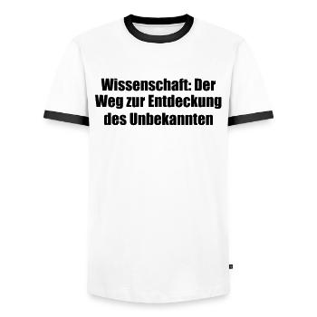 Wissenschaft - Wissenschaft: Der Weg zur - Männer Kontrast-T-Shirt - Weiß/Schwarz - Vorne - AI Model Female 172 light (172cm) & AI Model Male 178 dark (178cm)