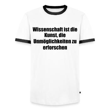 Wissenschaft - Wissenschaft ist die Kunst, die - Männer Kontrast-T-Shirt - Weiß/Schwarz - Vorne - AI Model Female 172 light (172cm) & AI Model Male 178 dark (178cm)