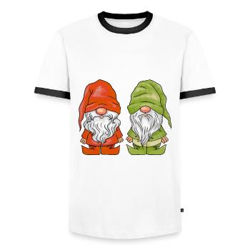 Gartenzwerge Gartenzwerge Go Big Or Go Gnome - Männer Kontrast-T-Shirt - Weiß/Schwarz - Vorne - AI Model Female 172 light (172cm) & AI Model Male 178 dark (178cm)