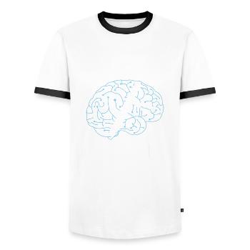 Fagott Schilf Und - T-shirt contrasté Homme - blanc/noir - Devant - AI Model Female 172 light (172cm) & AI Model Male 178 dark (178cm)