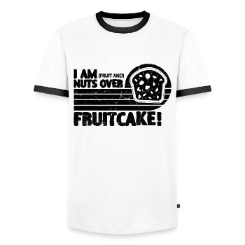 I Am Fruit And Nuts Retro Baking Fruitcake Lover - Männer Kontrast-T-Shirt - Weiß/Schwarz - Vorne - AI Model Female 172 light (172cm) & AI Model Male 178 dark (178cm)