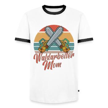 Mutter Mutti - Männer Kontrast-T-Shirt - Weiß/Schwarz - Vorne - AI Model Female 172 light (172cm) & AI Model Male 178 dark (178cm)