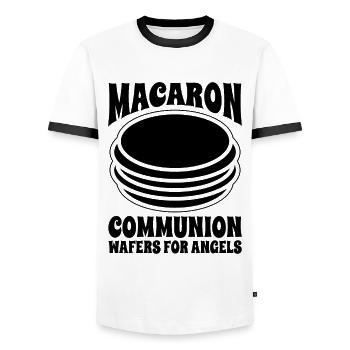 Macaron Communion Wafers Artfully Macaron Lover - Männer Kontrast-T-Shirt - Weiß/Schwarz - Vorne - AI Model Female 172 light (172cm) & AI Model Male 178 dark (178cm)