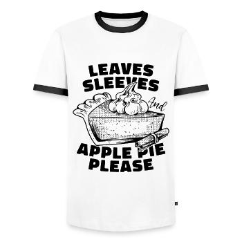 Leaves Sleeves And Apple Pastries Apple Pie Lover - Men's Ringer Shirt - white/black - Front - AI Model Female 172 light (172cm) & AI Model Male 178 dark (178cm)