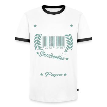 Verkäufer Vatertag Einzelhandel Einzelhändler Papa - Männer Kontrast-T-Shirt - Weiß/Schwarz - Vorne - AI Model Female 172 light (172cm) & AI Model Male 178 dark (178cm)