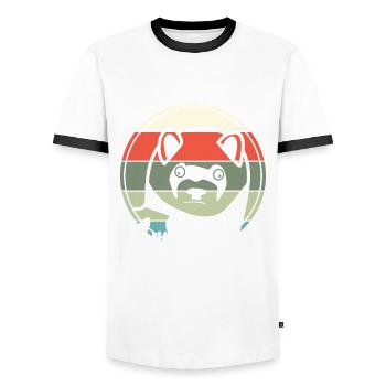 Frettchen - Männer Kontrast-T-Shirt - Weiß/Schwarz - Vorne - AI Model Female 172 light (172cm) & AI Model Male 178 dark (178cm)