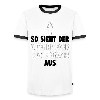 Altenpfleger Altenpflege Pfleger Vater Pflege - Männer Kontrast-T-Shirt - Weiß/Schwarz - Vorne - AI Model Female 172 light (172cm) & AI Model Male 178 dark (178cm)