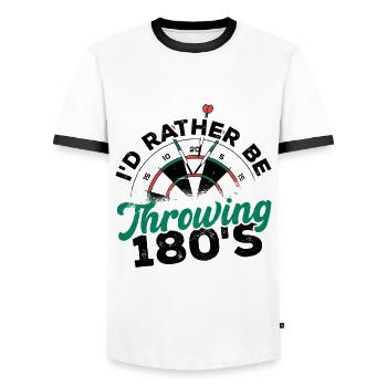 I'd Rather Be Throwing Darts And Board Dartplayer - Men's Ringer Shirt - white/black - Front - AI Model Female 172 light (172cm) & AI Model Male 178 dark (178cm)