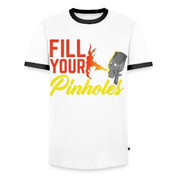 Fill your Pinholes For Car Painter - Männer Kontrast-T-Shirt - Weiß/Schwarz - Vorne - AI Model Female 172 light (172cm) & AI Model Male 178 dark (178cm)