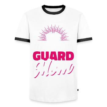 Color Guard Mom Flag Guard Cadeau - T-shirt contrasté Homme - blanc/noir - Devant - AI Model Female 172 light (172cm) & AI Model Male 178 dark (178cm)