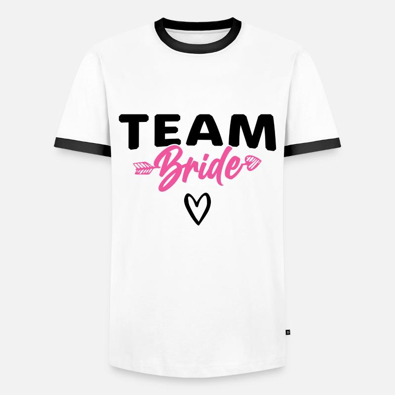 Team Braut Bride - Männer Kontrast-T-Shirt - Weiß/Schwarz
