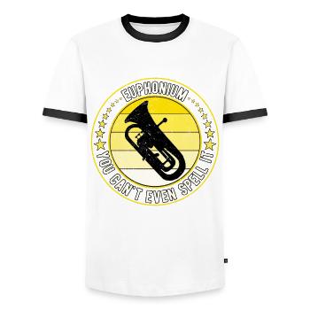 Euphonium Eufonium Euphoniste - T-shirt contrasté Homme - blanc/noir - Devant - AI Model Female 172 light (172cm) & AI Model Male 178 dark (178cm)