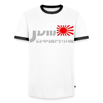 JDM Motorsport Auto Tuning Automotive - Männer Kontrast-T-Shirt - Weiß/Schwarz - Vorne - AI Model Female 172 light (172cm) & AI Model Male 178 dark (178cm)