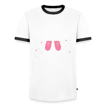 Apres Ski Skihaserl Am Tag Après Ski Queen Geschen - Männer Kontrast-T-Shirt - Weiß/Schwarz - Vorne - AI Model Female 172 light (172cm) & AI Model Male 178 dark (178cm)