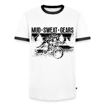 Mud Sweat Gear Mountain Sports Mountain Bike - T-shirt contrasté Homme - blanc/noir - Devant - AI Model Female 172 light (172cm) & AI Model Male 178 dark (178cm)