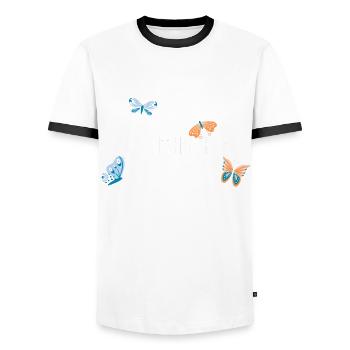 Bible Verse Inspirational Jesus God Gift - Men's Ringer Shirt - white/black - Front - AI Model Female 172 light (172cm) & AI Model Male 178 dark (178cm)