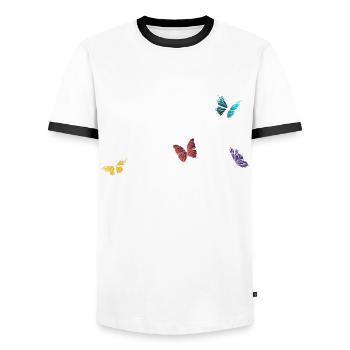 Jesus God Bible Verse Inspiring Gift - Men's Ringer Shirt - white/black - Front - AI Model Female 172 light (172cm) & AI Model Male 178 dark (178cm)