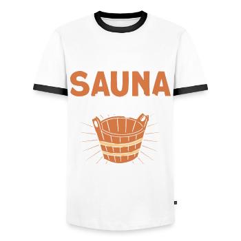 Sauna Keine Sauna Kann Mir Widerstehen Geschenk - Männer Kontrast-T-Shirt - Weiß/Schwarz - Vorne - AI Model Female 172 light (172cm) & AI Model Male 178 dark (178cm)