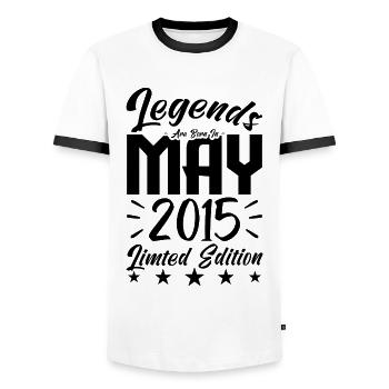Geboren Mai 2015 Geburtstagsgeschenk 2015. - Männer Kontrast-T-Shirt - Weiß/Schwarz - Vorne - AI Model Female 172 light (172cm) & AI Model Male 178 dark (178cm)