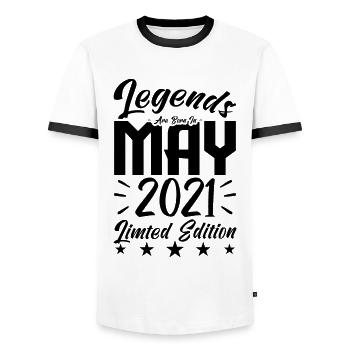 Geboren Mai 2021 Geburtstagsgeschenk 2021. - Männer Kontrast-T-Shirt - Weiß/Schwarz - Vorne - AI Model Female 172 light (172cm) & AI Model Male 178 dark (178cm)