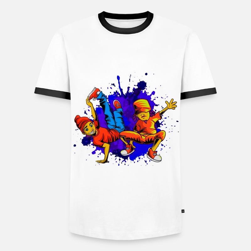 BBoy,Breakdance,Breaker,Dance,Dancer - Men's Ringer Shirt - white/black