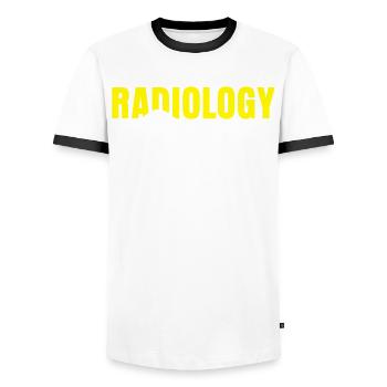 Röntgen Röntgenbild Radiologe Radiologie - Männer Kontrast-T-Shirt - Weiß/Schwarz - Vorne - AI Model Female 172 light (172cm) & AI Model Male 178 dark (178cm)