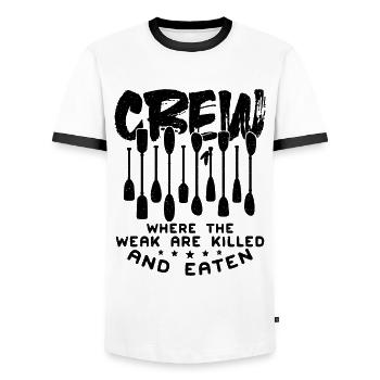 Équipage où les faibles rament rameurs rameur bateau rameur - T-shirt contrasté Homme - blanc/noir - Devant - AI Model Female 172 light (172cm) & AI Model Male 178 dark (178cm)